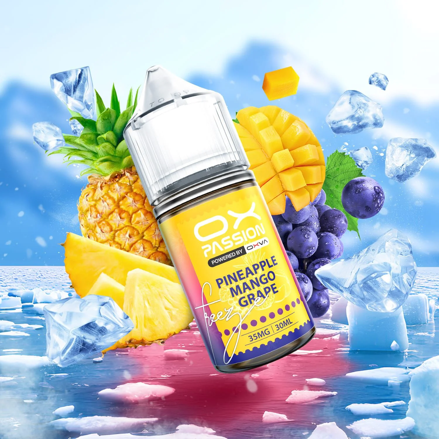 Ox Passion Freeze Flavor Pineapple Mango Grape 30ml By Oxva