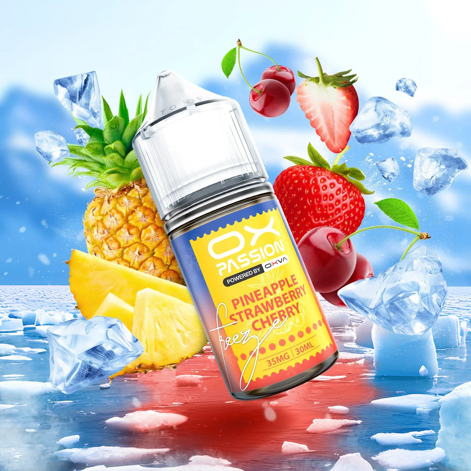 Ox Passion Freeze Flavor Pineapple Strawberry Cherry 30ml By Oxva