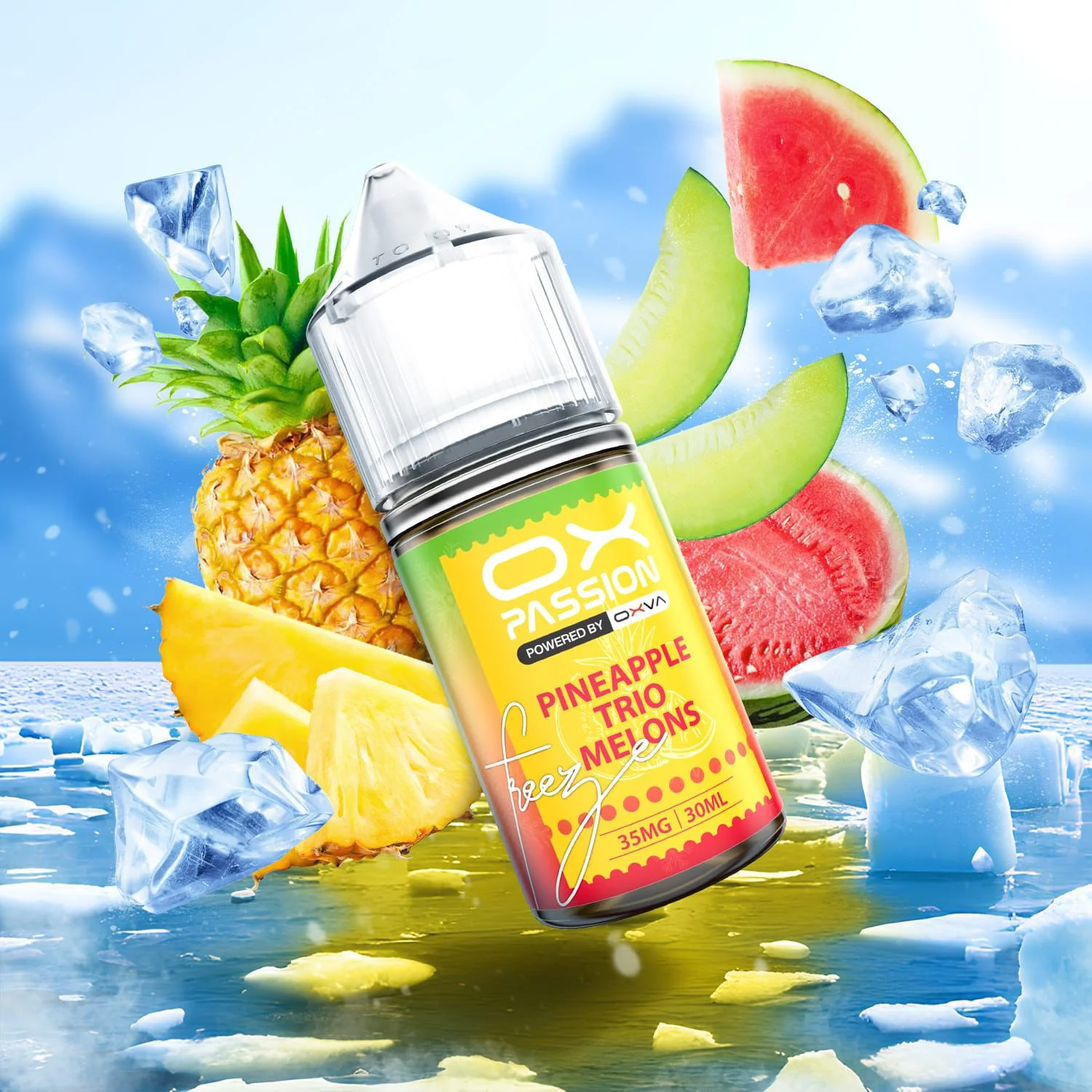 Ox Passion Freeze Flavor Pineapple Trio Melon 30ml By Oxva
