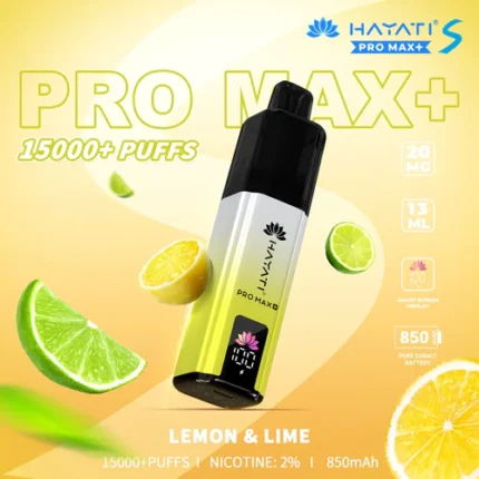 HAYATI PRO MAX  DISPOSABLE  LEMON  LIME 15K   PUFFS